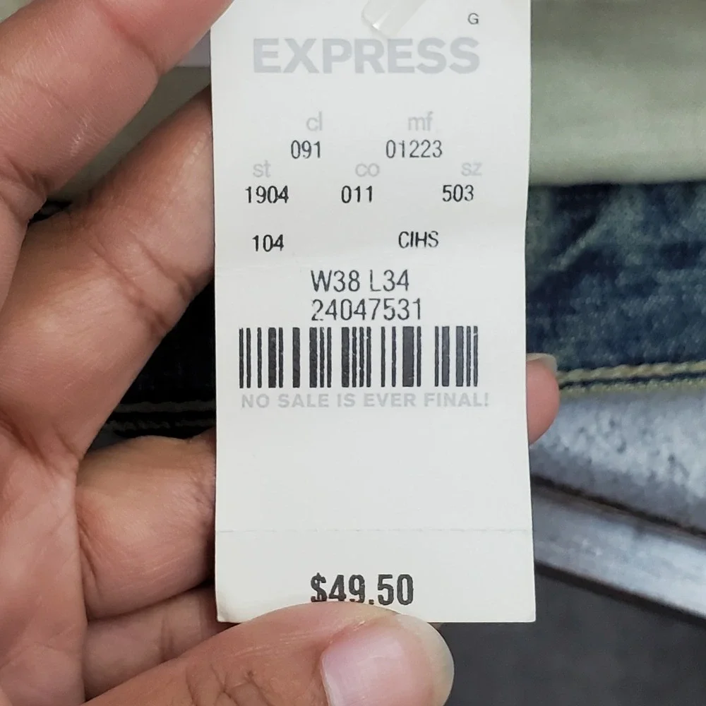 VINTAGE Express Men Jeans 38X34 Blue Denim Meneker 35
